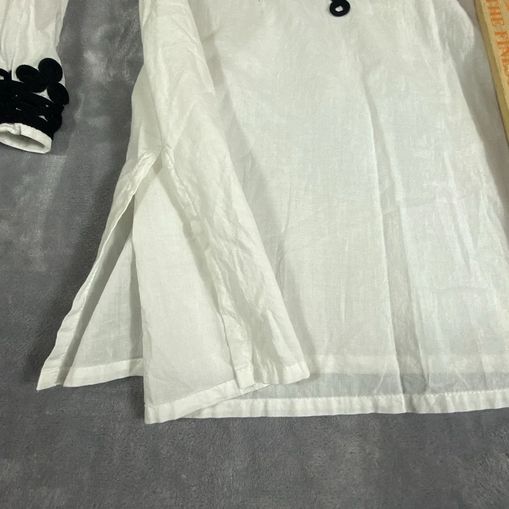 La Blanca Tunic Top Or Cover Up Resort Wear Small White Crochet Trim Island Chic - Picture 8 of 11
